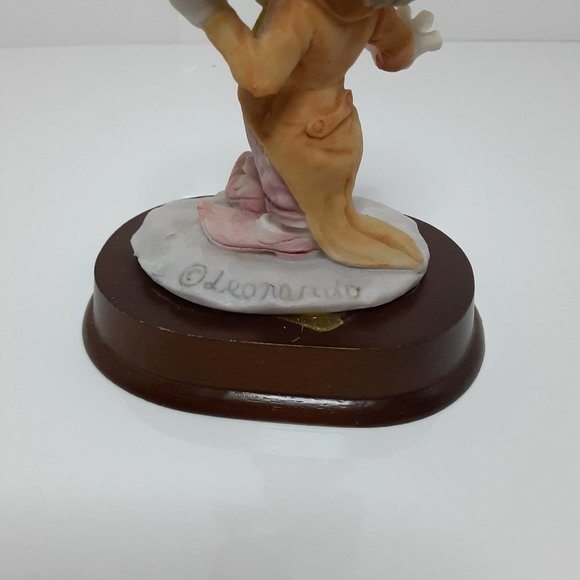 Vintage Davar Leonardo Clown with Ball On Wood Stand Signed - Picture 4 of 5